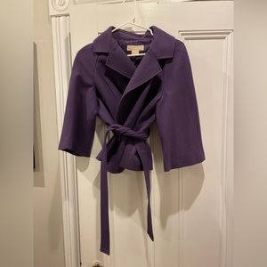 Purple Michael Kors cropped dress coat